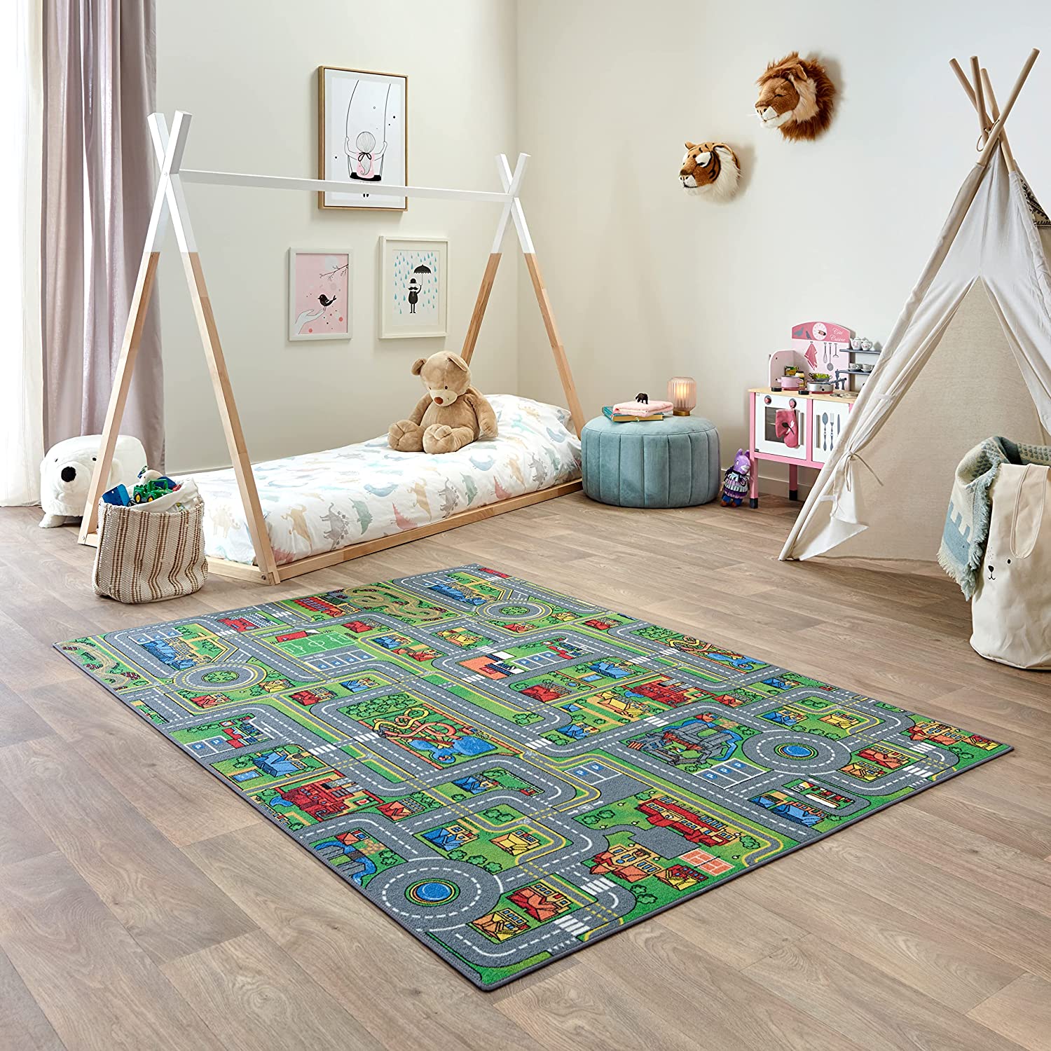 Tapis circuit voiture grande chambre enfant