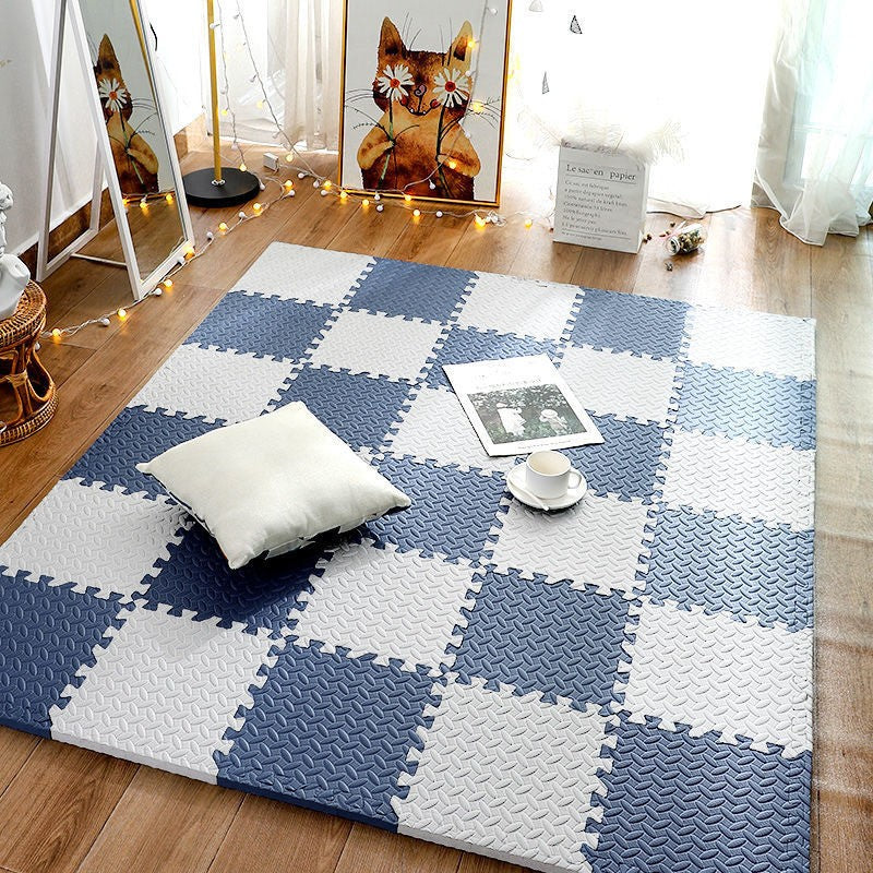 Tapis de motricite bebe gris bleu variant