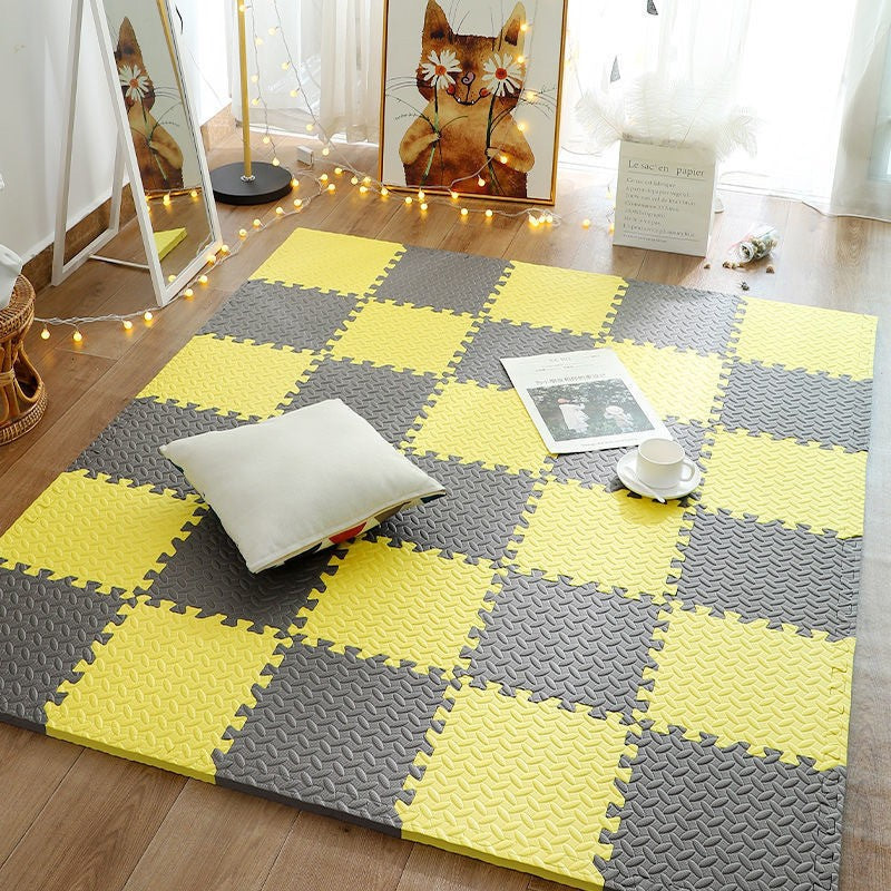 Tapis de motricite bebe gris fonce jaune variant