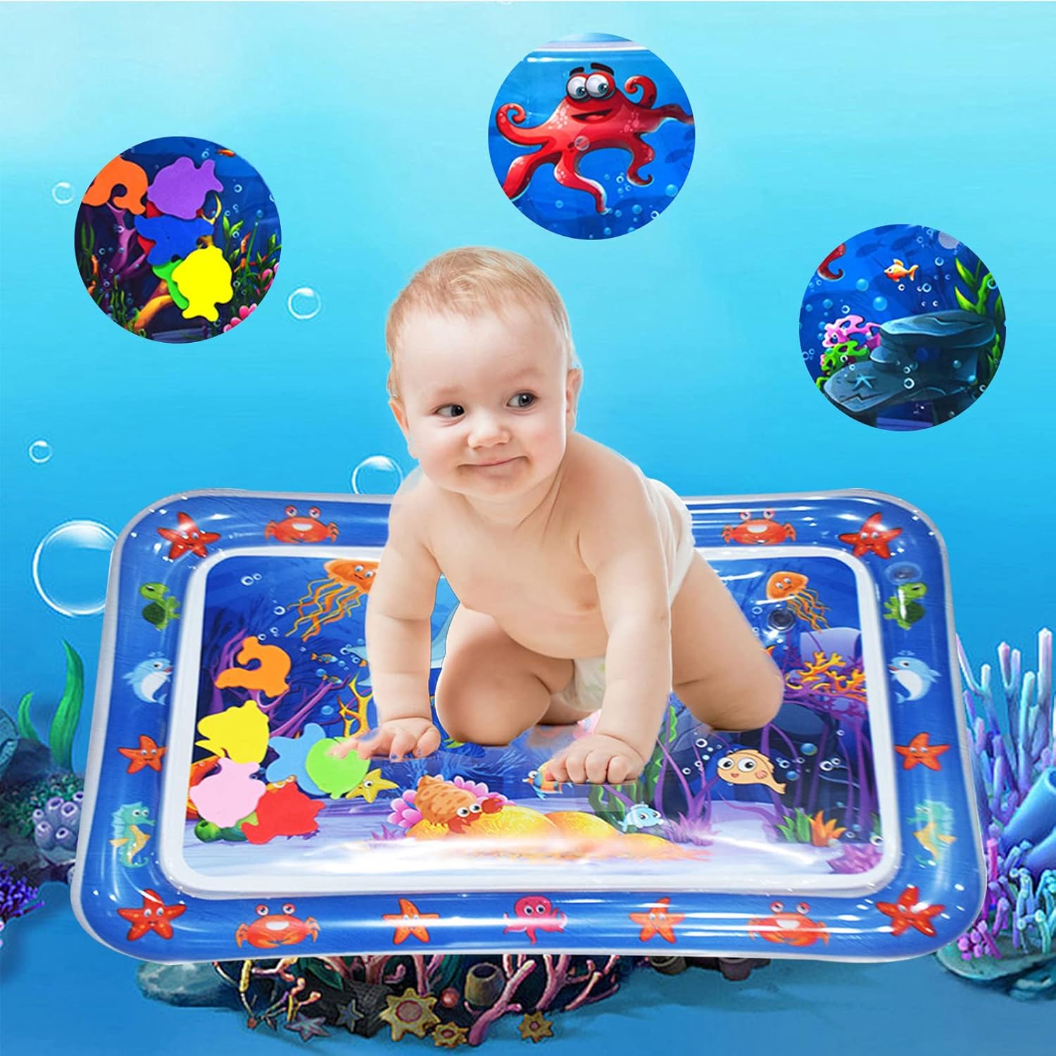 Tapis d'Éveil Gonflable - AquaTapis™ - Poulpe - Bulle d'enfant